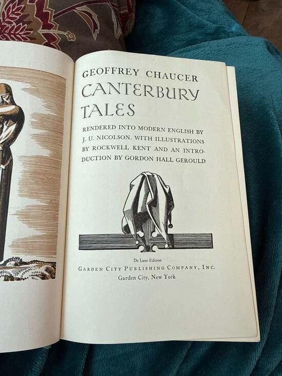 1934 Canterbury Tales by Geoffrey Chaucer, Illustrated by Rockwell Kent, De Luxe - Picture 3 of 5